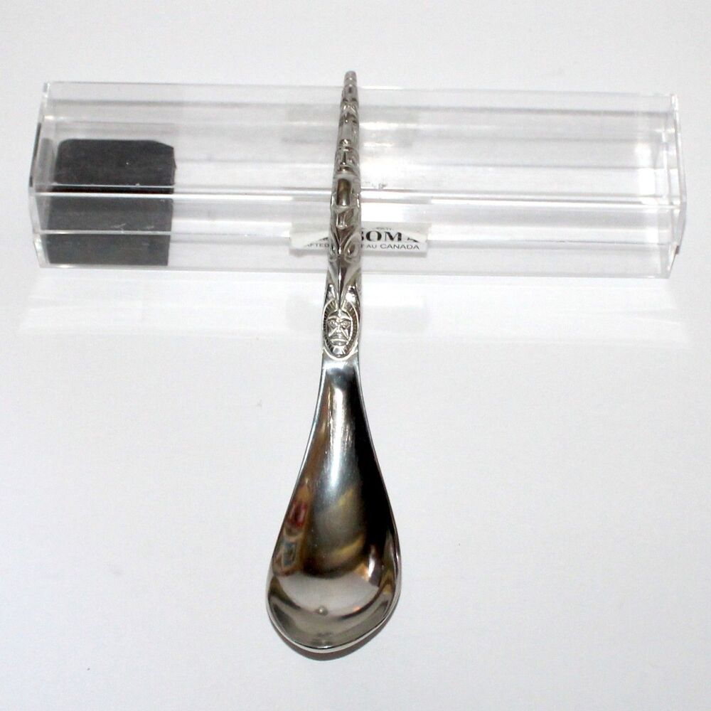 BOMA Pewter Serving Spoon Canada Indigenous Raven 8.75"